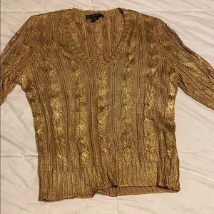Ralph Lauren metallic gold sweater